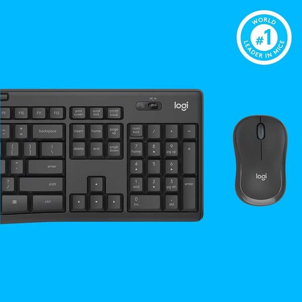 Logitech Langaton Hiiri Ja Näppäimistö Mk295 Silent Hopeinen US QWERTY