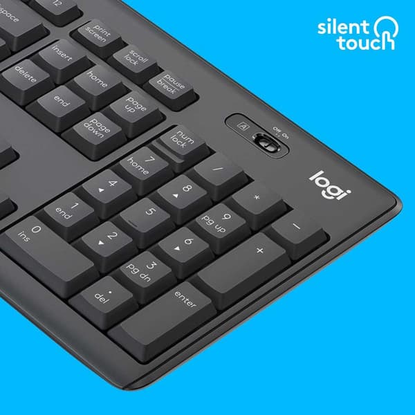 Logitech Langaton Hiiri Ja Näppäimistö Mk295 Silent Hopeinen US QWERTY