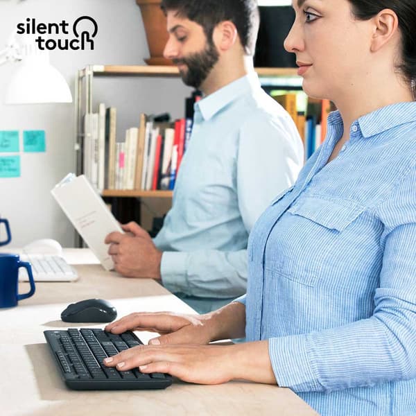 Logitech Langaton Hiiri Ja Näppäimistö Mk295 Silent Hopeinen US QWERTY