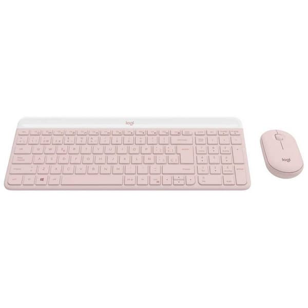 Logitech Trådløs Mus Og Tastatur Mk470 Slim Rosa Spanish QWERTY