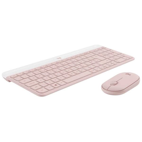 Logitech Trådløs Mus Og Tastatur Mk470 Slim Rosa Spanish QWERTY