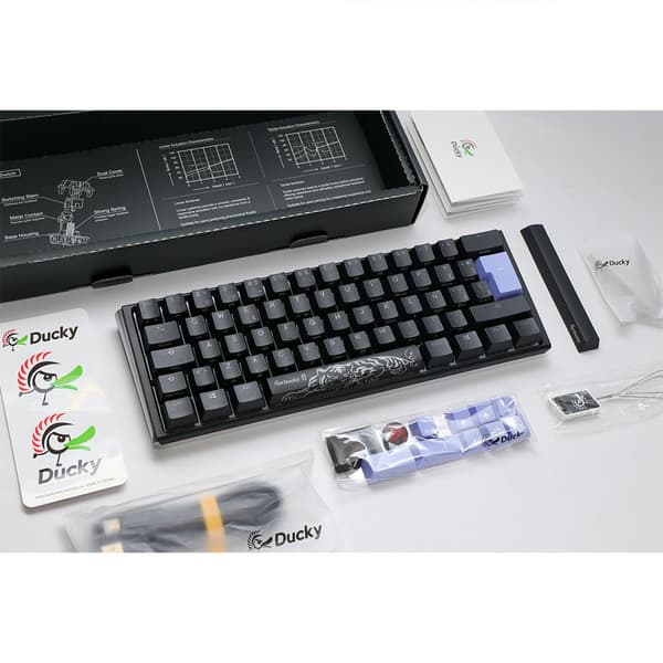 Ducky Pelinäppäimistö One 3 Classic Mini 60 Rgb Pbt Mx Silver Monivärinen Spanish QWERTY