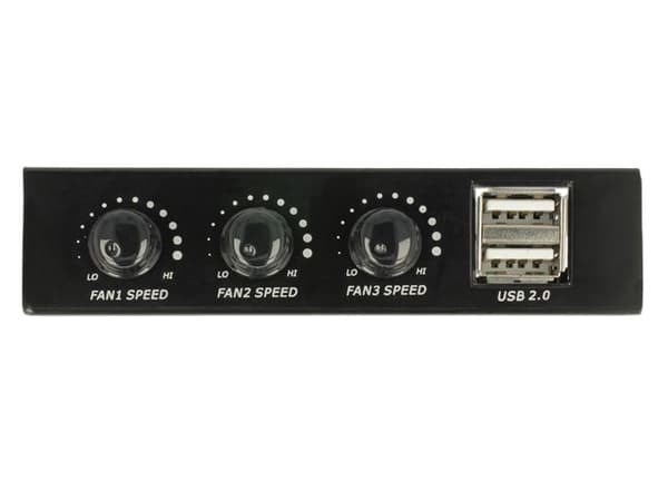 Delock 3.5″ Front Panel > 2 x USB 2.0 and fan control