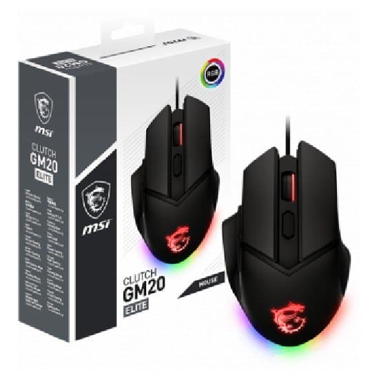 Msi Gaming Mus Clutch Gm20 Elite 6400 Dpi Sort