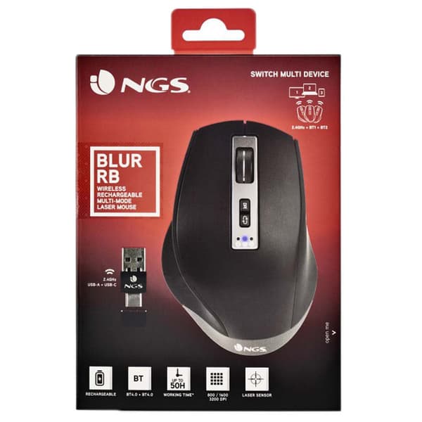 Ngs Trådløs Mus Blur-rb 3200 Dpi Sort