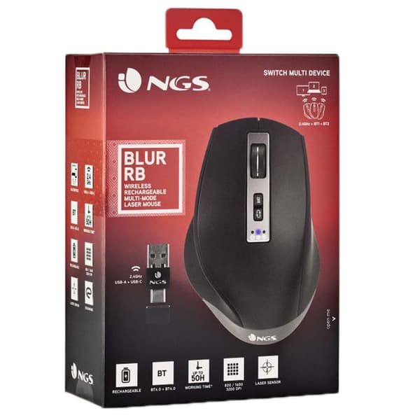 Ngs Trådløs Mus Blur-rb 3200 Dpi Sort