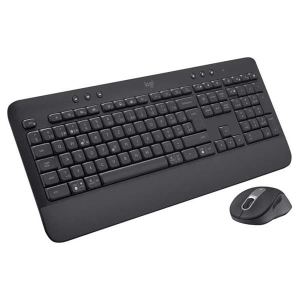 Logitech Trådlös Mus Och Tangentbord Signature Mk650 Silver International QWERTY Vit