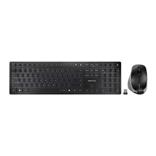 Cherry Trådløs Mus Og Tastatur Dw 9500 Slim Sort Spanish QWERTY Sort, Grå