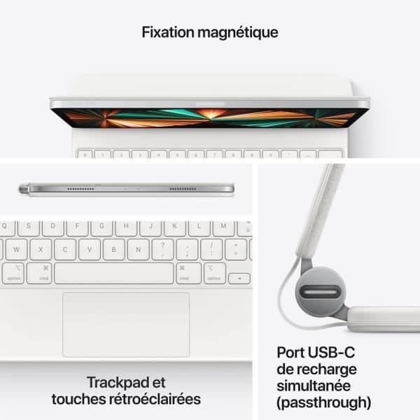 Magic Keyboard för 12,9-tums iPad Pro (5:e generationen) - Franska - Vit