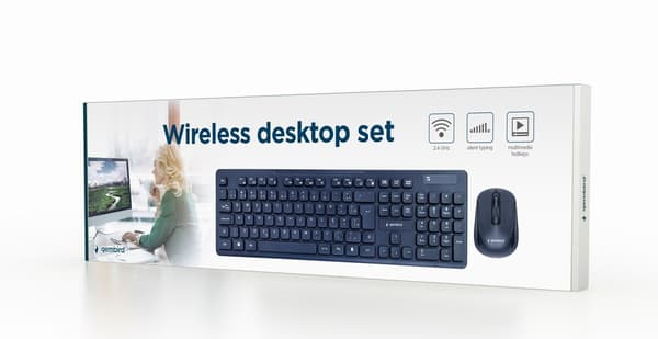 Gembird KBS-WCH-03 tangentbord Mus ingår RF Trådlös + USB QWERTY Engelsk Svart