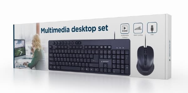 Gembird KBS-UM-04 näppäimistö Hiiri mukana USB QWERTY US English Black