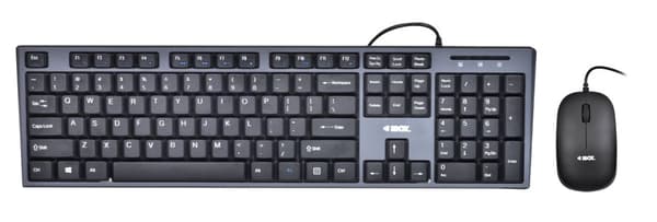 Tangentbord + mus Set IBOX IKMS606 (USB 2.0; (US); svart färg; Optisk; 800 DPI) Svart