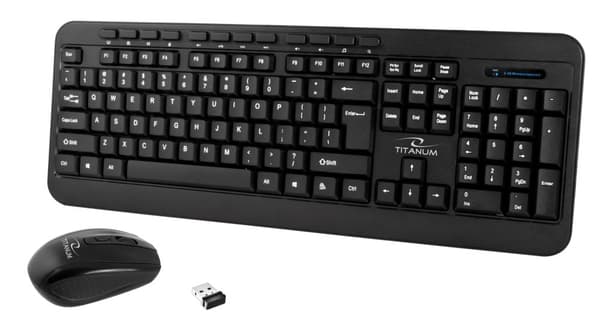 TITANUM TK108 Tangentbord + USB-mus Svart