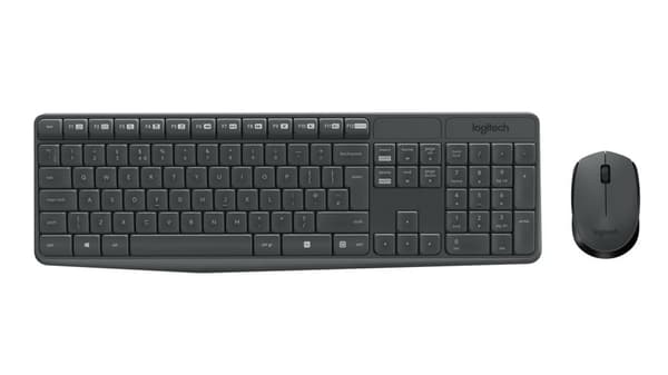 Logitech MK235 näppäimistö Hiiri mukana USB QWERTY US International Grey Harmaa