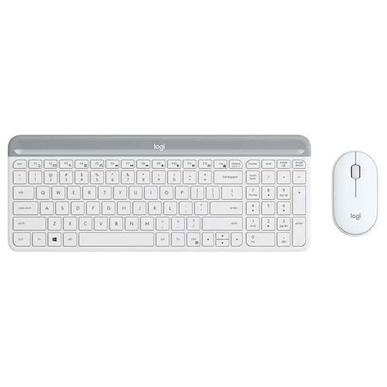 Logitech Mk470 Trådlöst Tangentbord Och Mus Silver US QWERTY