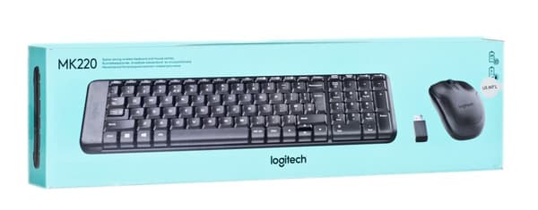 Logitech MK220 tangentbord RF Trådlöst QWERTY International EER Svart