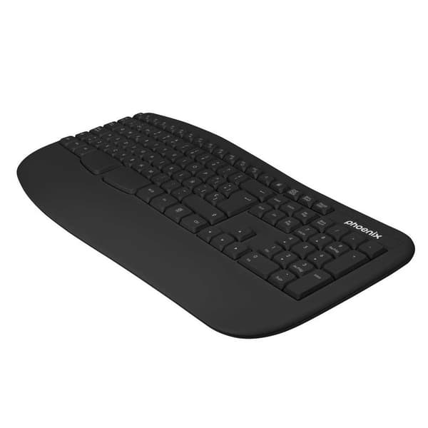 Phoenix Technologies K201 Trådløst Ergonomisk Tastatur Sort