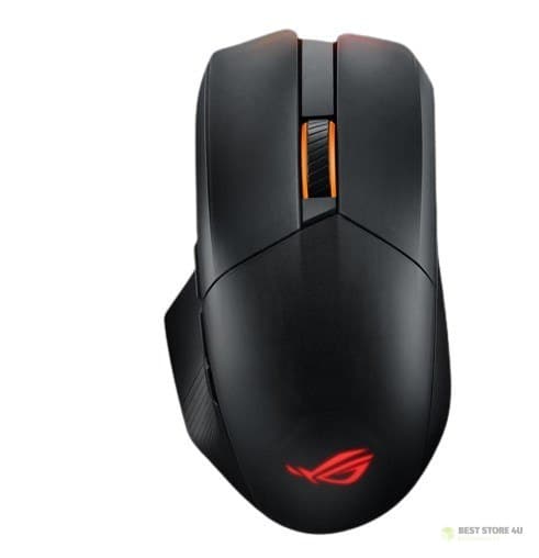 ASUS ROG Chakram X Origin Gamingmus Höger Sida RF Trådlös + Bluetooth + USB Typ-A Optisk-mekanisk 36000 DPI Svart, Silver