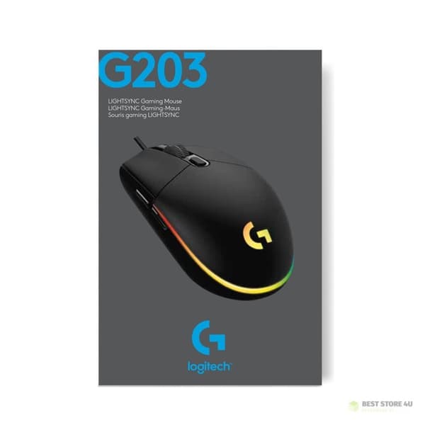 Logitech G203 Lightsync Gamingmus USB Typ-A 8000 DPI