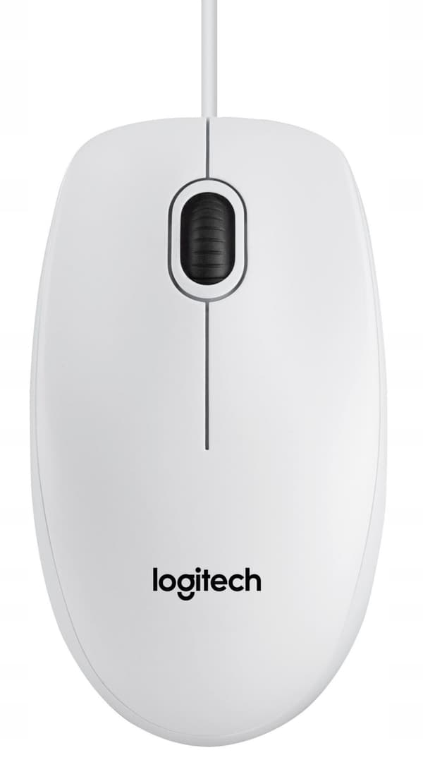 Logitech B100, Ledningsbaseret mus Hvid, 910-003360