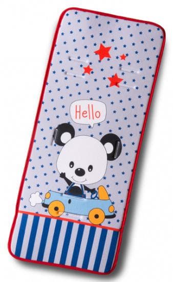 barnvagnskudde Panda 80 x 35 cm röd/blå