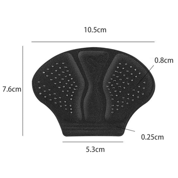 INF Självhäftande hälskydd / inlägg för bättre passform Svart 10,5x7,6x5,3 cm