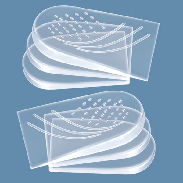 INF Løftehøyde Øk skoinnleggssåler Invisible Half Inserts Shoe Pads 9.2x5.5+8x5.5 cm