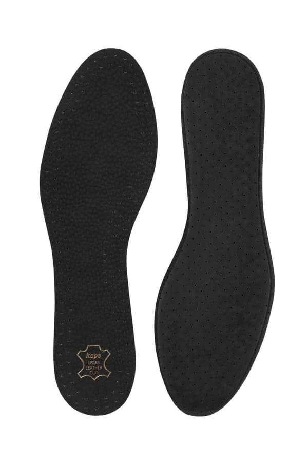 Kaps Leather Carbon Black skoinlägg som andas och motverkar svett