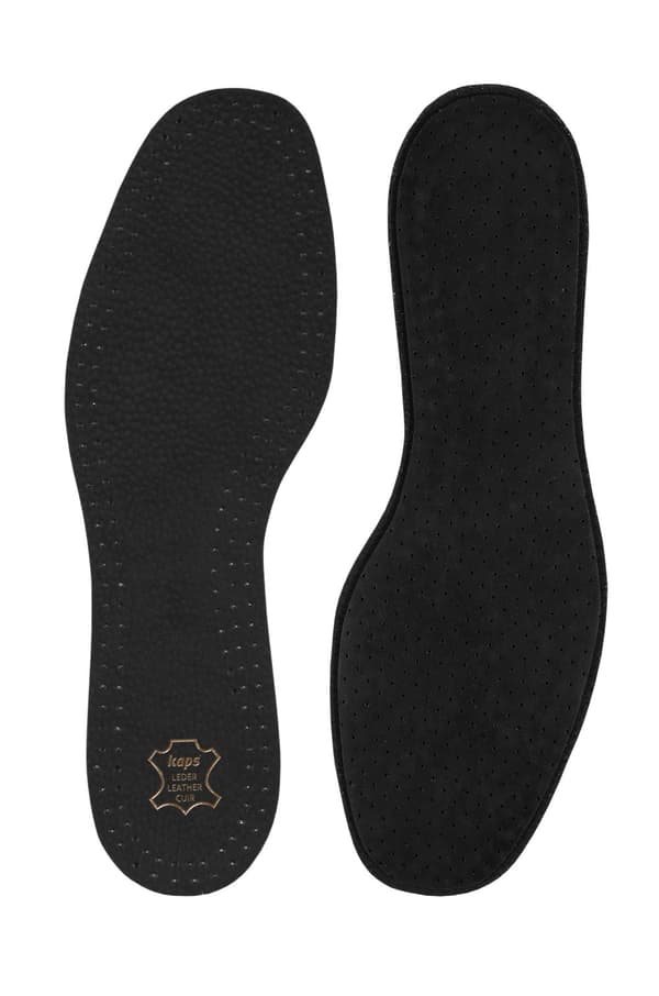 Kaps Leather Carbon Black skoinlägg som andas och motverkar svett