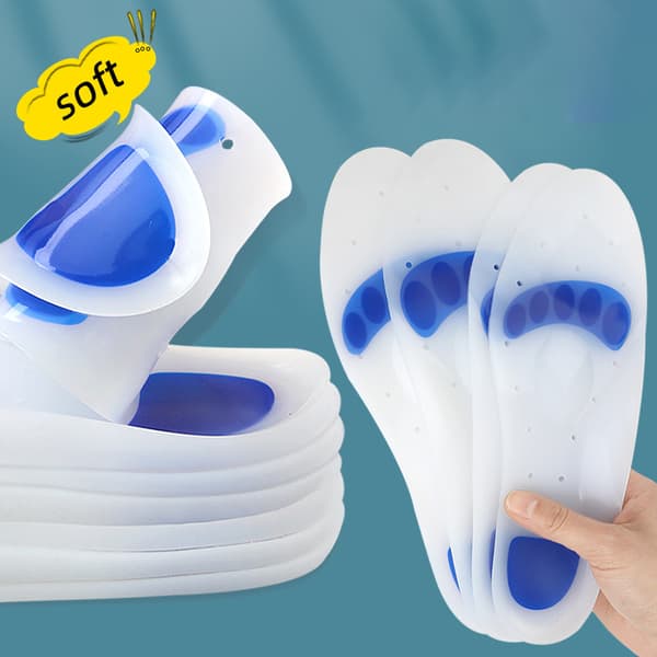 INF Silikon Gel-innleggssåler med støtte for fotbuen for lindring av plantar fasciitt