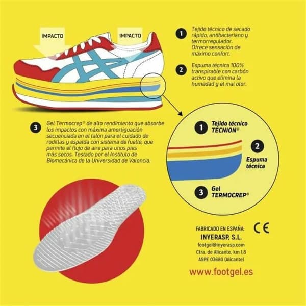 Skabeloner FootGel 820038 35-38 Running