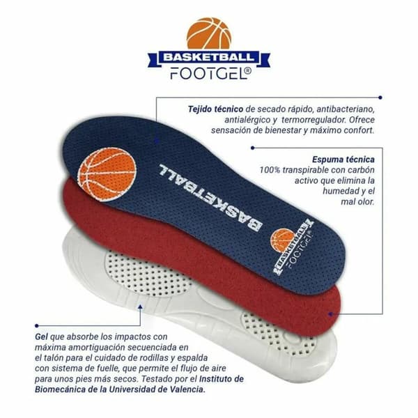 Skabeloner FootGel 800038 35-38 Basketball Eukalyptus