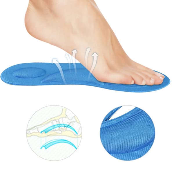 Ortotiske indlægssåler Flade fødder Bue Støtte Memory Foam Indersål Sko Pad Lyseblå Til Kvinder
