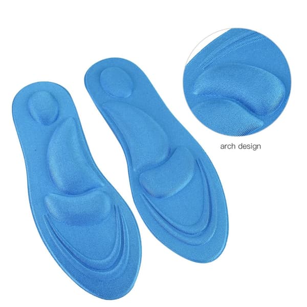 Ortotiske indlægssåler Flade fødder Bue Støtte Memory Foam Indersål Sko Pad Lyseblå Til Kvinder