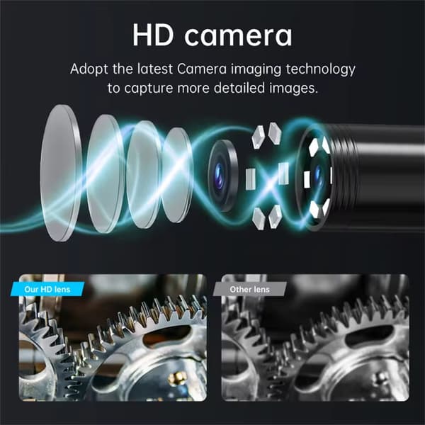 10M borrhålsinspektion Bilendoskopkamera 8mm 1080P HD bilreparationsverktyg inomhuskamera 4 LED-lampor för bilreparation av luftkonditionering