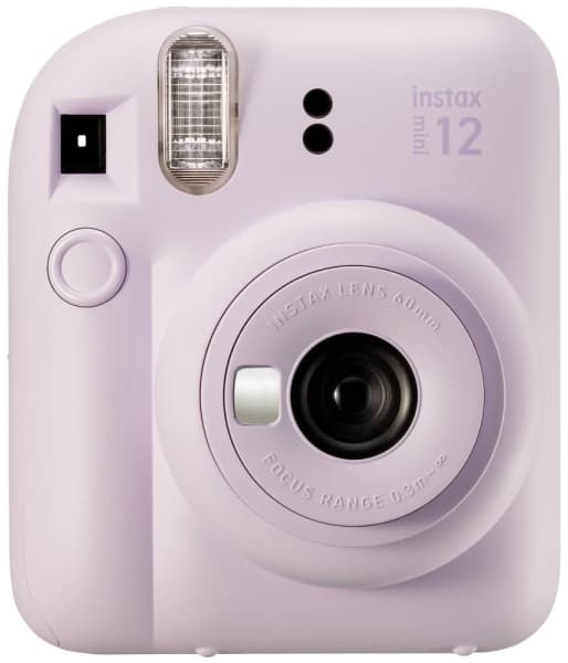 Fujifilm Mini 12, 0,3 - 2,2 m, 7 sek./puoli, 1/2 sek./puoli, 0,37x, AA, 1,5 V