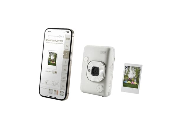 Fujifilm Instax Mini LiPlay - Digitalkamera - kompakt med øyeblikkelig bildeskriver - Bluetooth - misty white