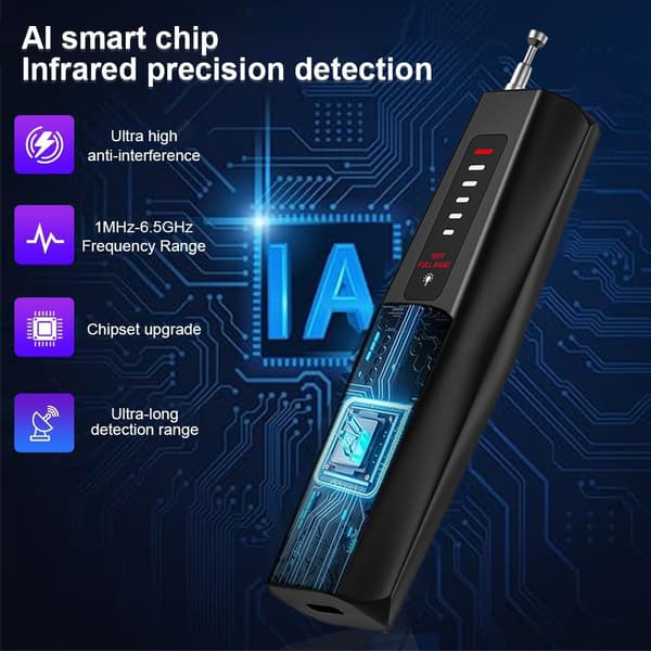 RF-signaldetektor GPS WiFi Tracker kamera feildetektor Anti-spion infrarød skanner