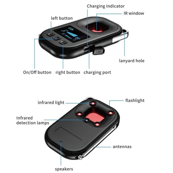 T30 Dold kameradetektor Magnetisk GPS-avlyssningsdetektor Infraröd kamerasökare
