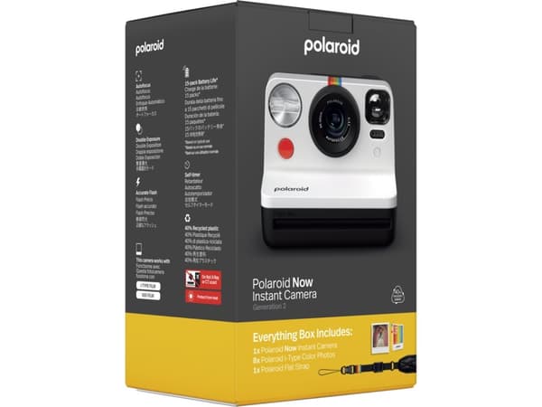 Polaroid Now Gen 2 E-Box Black & White Limited Edition, Black, White, Auto, USB Type-C, Lithium-Ion (Li-Ion), 455.8 g, 94 mm