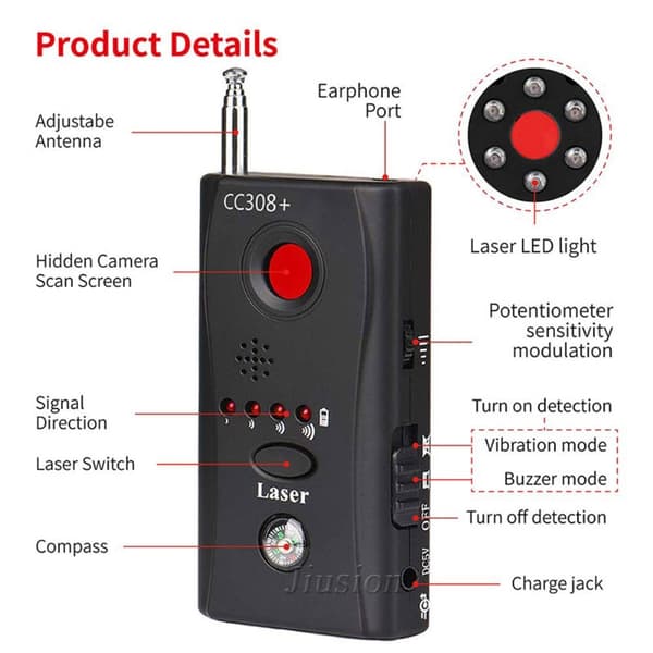Anti-spion Kamera Detektor RF GSM Bug GPS Tracker Finder Detektor Bug Detektor