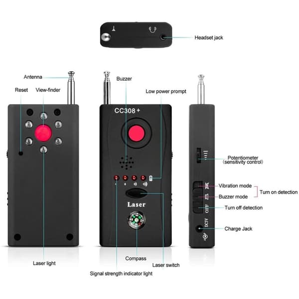 Anti-spion Kamera Detektor RF GSM Bug GPS Tracker Finder Detektor Bug Detektor