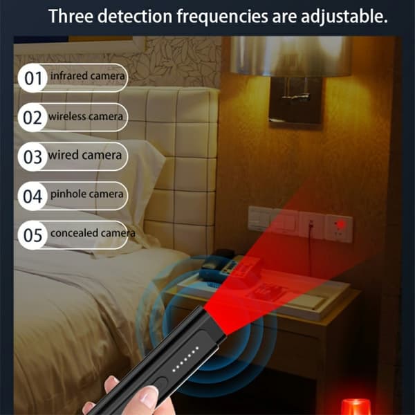 Dold Kamera Detektor WiFi Signal Finder Anti Spy Infraröd Scanner för hotell
