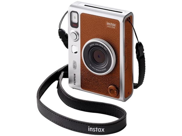 Fujifilm Instax mini Evo - Digitalkamera - kompakt med omedelbar fotoskrivare - Bluetooth - brun