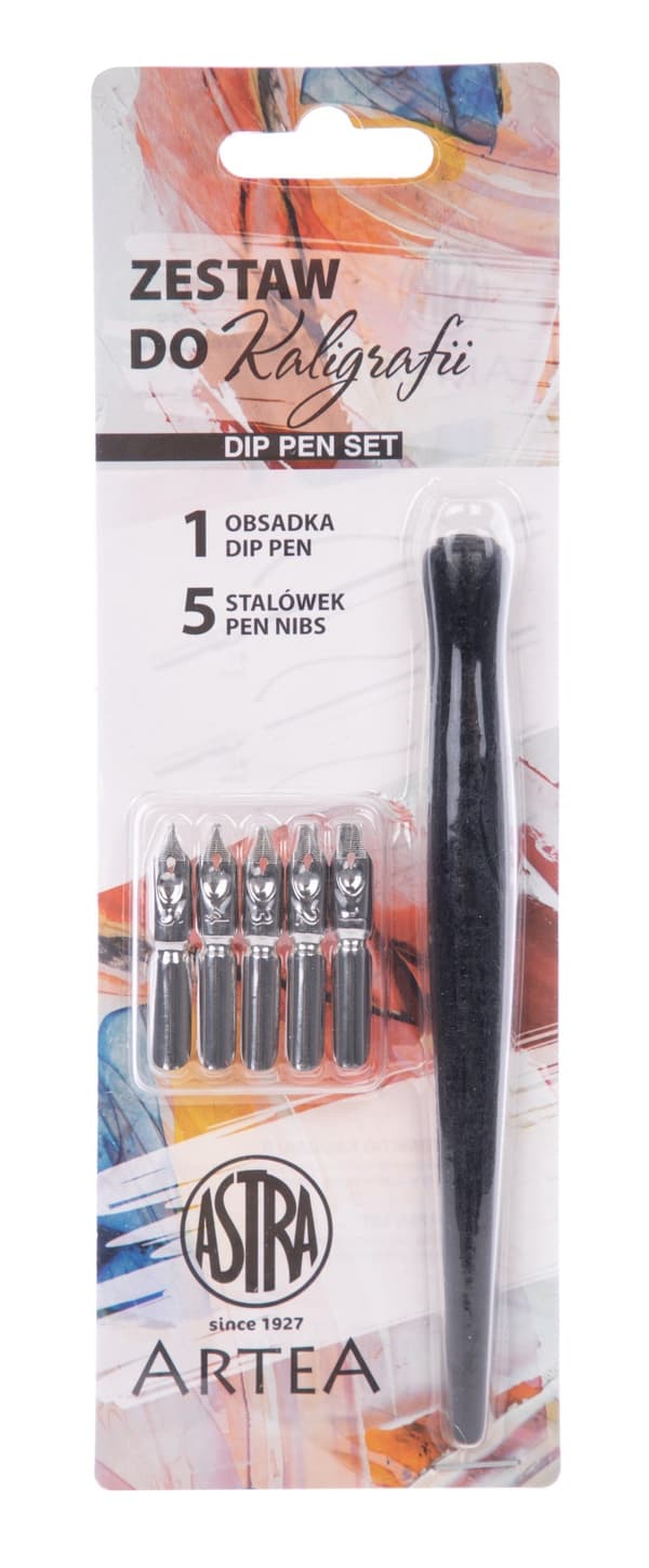 Artea Astra kalligrafisæt med 5 nibs med holder