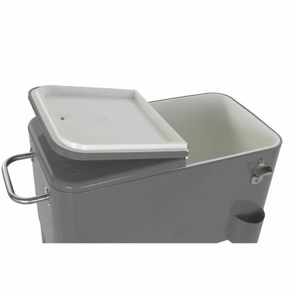Køleskab DKD Home Decor Med hjul Grå Mørkegrå Stål polypropylen 56 L 74 x 43 x 80 cm (74 x 43 x 80 cm)