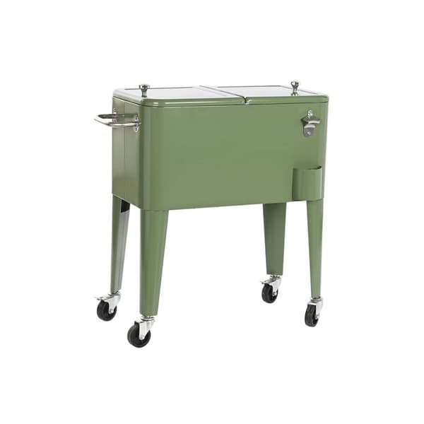 Transportabelt Køleskab DKD Home Decor 74 x 43 x 80 cm Stål Grøn polypropylen 56 L