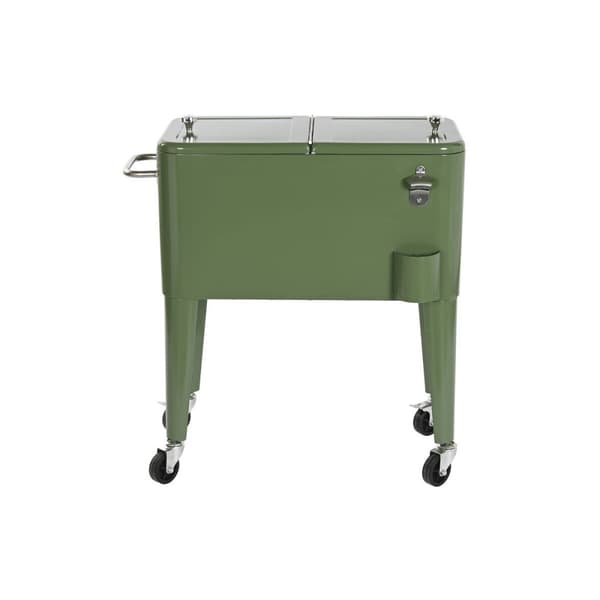 Transportabelt Køleskab DKD Home Decor 74 x 43 x 80 cm Stål Grøn polypropylen 56 L