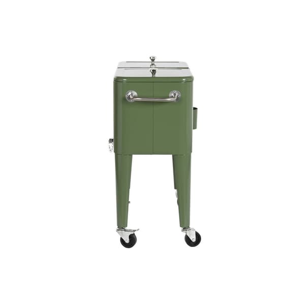 Transportabelt Køleskab DKD Home Decor 74 x 43 x 80 cm Stål Grøn polypropylen 56 L