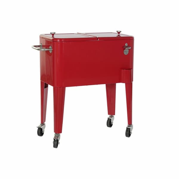 Køleskab DKD Home Decor Rød Med hjul 74 x 43 x 80 cm Stål polypropylen 56 L (74 x 43 x 80 cm)